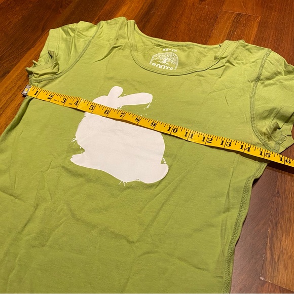 Y2K Roots Rabbit Green T-shirt vintage cap sleeves - Picture 8 of 9